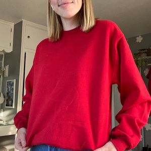 super cute red crew neck